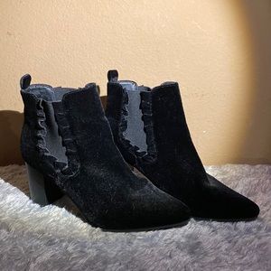 Black velvet boots